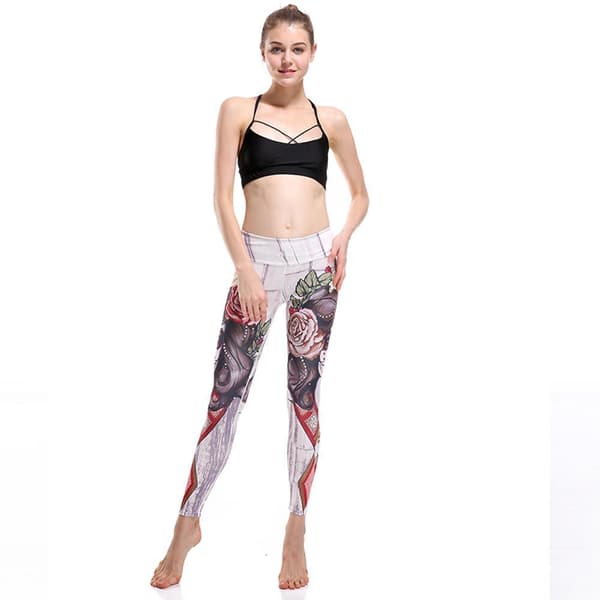Tatto Woman and Rose Yoga Leggings