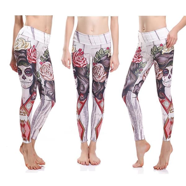 Tatto Woman and Rose Yoga Leggings