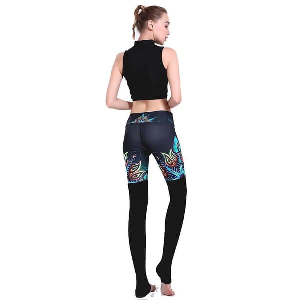 Svarta Mönstrade Yoga Leggings