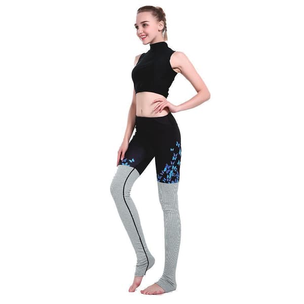 Blå fjärils Yoga Leggings