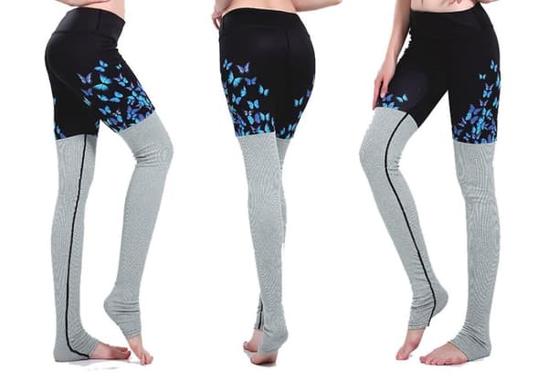 Blå fjärils Yoga Leggings