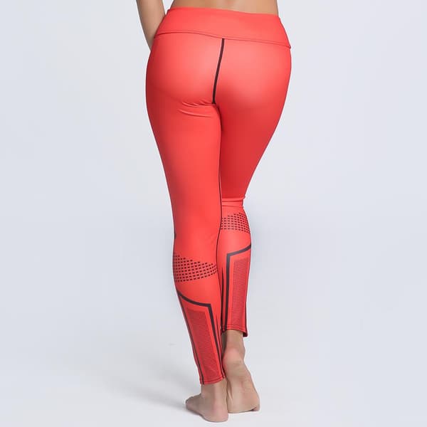 Röda Mönstrade Yoga Leggings