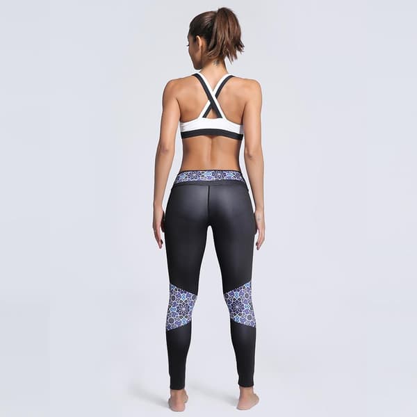 Svarta Yoga Leggings Med Mönster