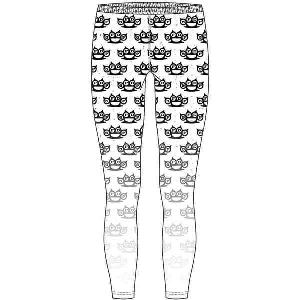 Five Finger Death Punch Dam/Lady Knuckle Duster Leggings Black/White M-L