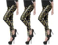 Miniatyrbild 2 av 2: Svarta leggings med färgglada carton bullets