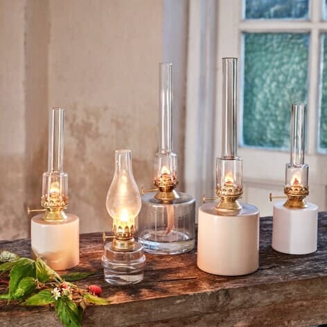Kerosene Lamp Straight White Small
