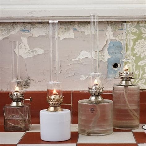 Kerosene Lamp Straight White Small