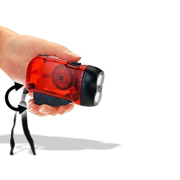 Ficklampa - Ej specificerad - Dynamo - Röd - Uppladdningsbar - LED