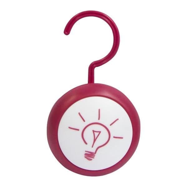 Hängande och bärbar bärbar lampa * Diameter: 8 cm * Batteri: 3 AAA-batterier (ingår) * Infällbar krok * Färg