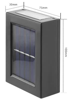 Solcellslykta / Solcellslampa, 2x LED, Vägg och marklykta, solceller, IP65