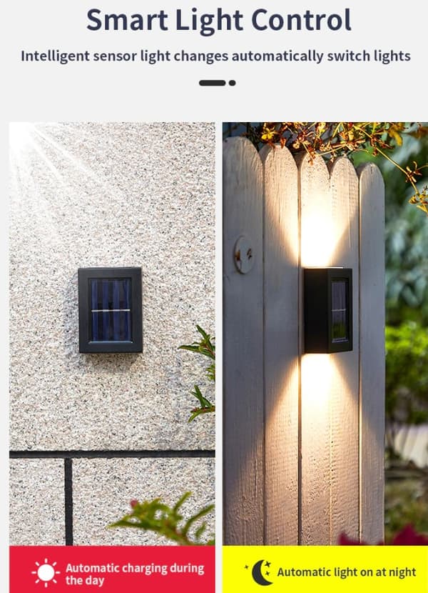 Solcellslykta / Solcellslampa, 2x LED, Vägg och marklykta, solceller, IP65