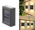 Miniatyrbild 1 av 8: Solcellslykta / Solcellslampa, 2x LED, Vägg och marklykta, solceller, IP65