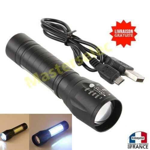 Kraftfull, stark COB XPE USB-uppladdningsbar handhållen ficklampa