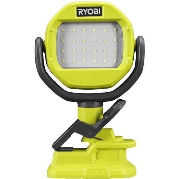 RYOBI - 18V ONE+ klämlampa - 900 Lumen - 300° horisontell rotation, 290° vertikal - Tillgänglig - RLCL18-0
