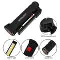 Miniatyrbild 3 av 4: Arbetsljus COB LED Arbetsljus USB Uppladdningsbar roterande hopfällbar ficklampa 5-läges bärbar ficklampa J135