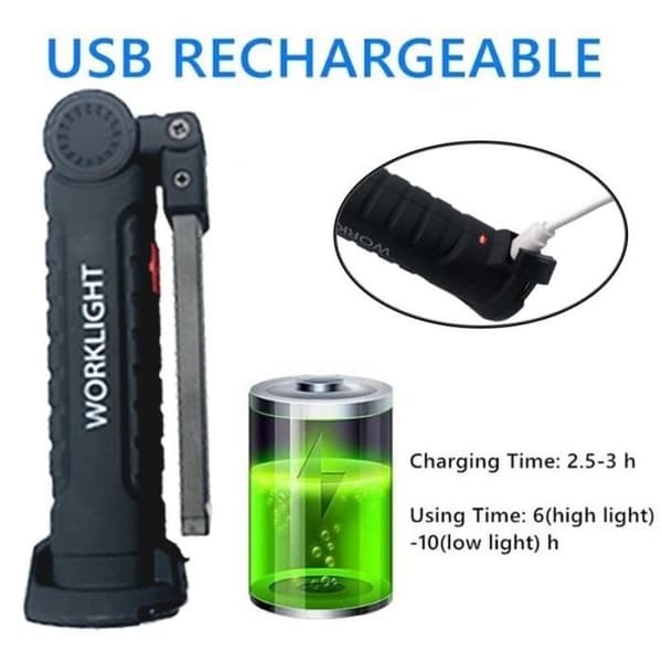 Arbetslampa - WGHY - WGHY3810 - Bärbar - Uppladdningsbar USB - 5 lägen
