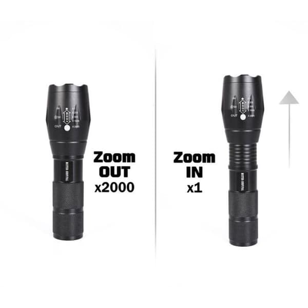 SHOP-STORY - Ultrakraftig taktisk ficklampa - LED ficklampa - 5 lägen - XML T6 - För militärpolisens brandman etc.