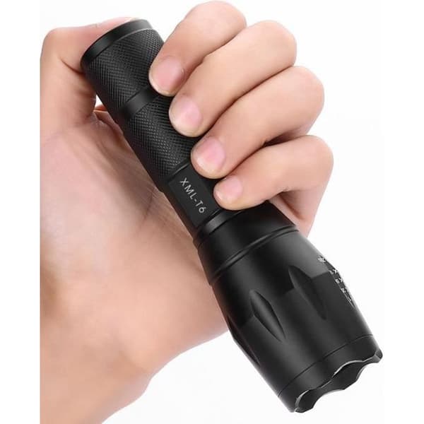 SHOP-STORY - Ultrakraftig taktisk ficklampa - LED ficklampa - 5 lägen - XML T6 - För militärpolisens brandman etc.