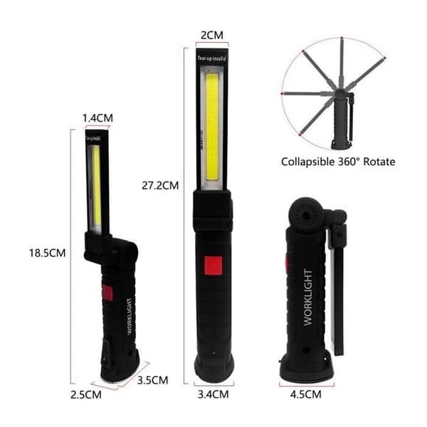 LED COB ficklampa, magnetisk ficklampa för verkstad, garage, inspektion, arbetsljus, stor portab lykta -WGHY1590