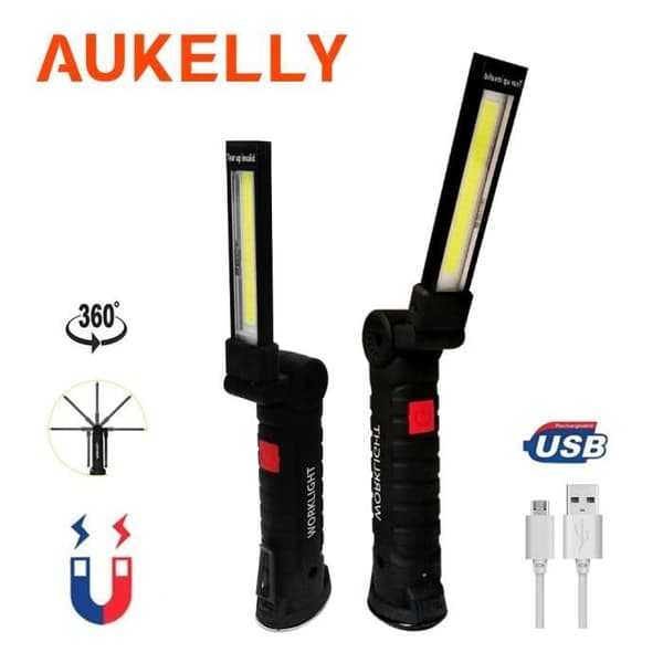 LED COB ficklampa, magnetisk ficklampa för verkstad, garage, inspektion, arbetsljus, stor portab lykta -WGHY1590