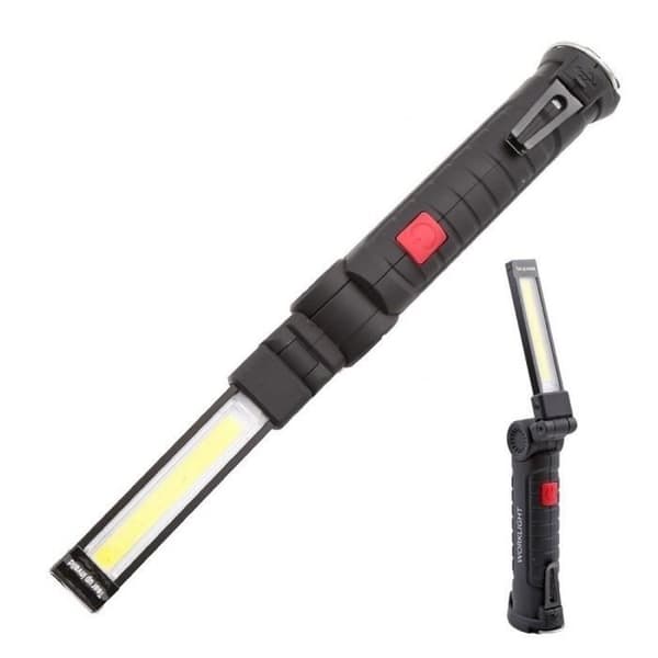 Usb-uppladdningsbar COB-ficklampa 5 lägen Magnetisk kroklampa Arbetsljus för camping e 1st Stor -WGHY1866
