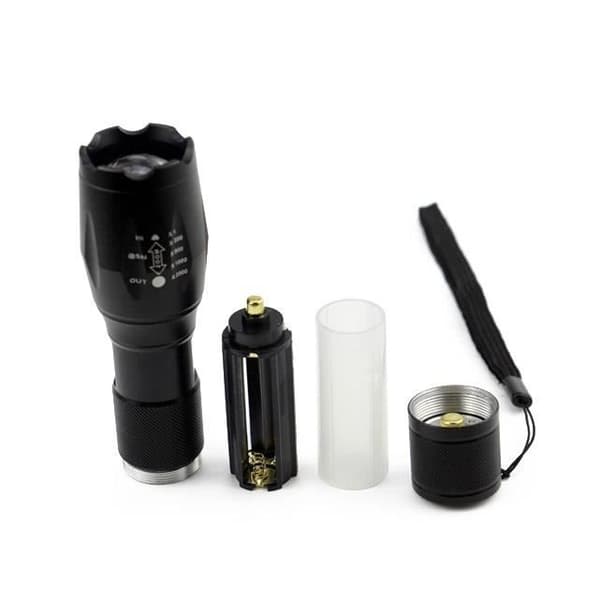 Uppladdningsbar LED-ficklampa ficklampa XML T6 4000 Lumens 18650 Batteri Utomhuscamping Kraftfull LED-ficklampa (ty