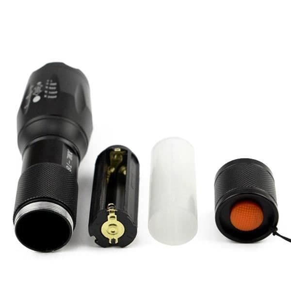 Uppladdningsbar LED-ficklampa ficklampa XML T6 4000 Lumens 18650 Batteri Utomhuscamping Kraftfull LED-ficklampa (ty