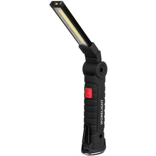 POWER LIGHT - FLICKA - Bärbar 5-läges COB ficklampa ficklampa USB uppladdningsbar LED-arbetslampa