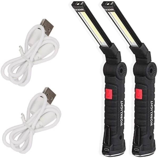 USB uppladdningsbar ficklampa ficklampa LED arbetslampa Bärbar magnetisk COB hängkrok för lägerreparationslampa