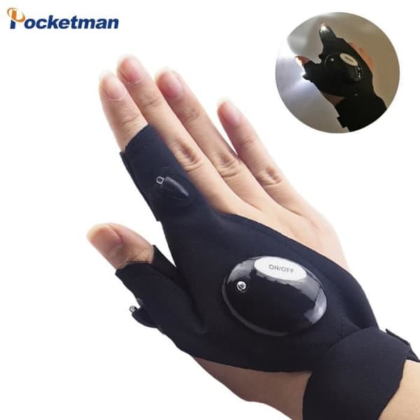 Vänsterhand - Fiske Magic Strap Reparation, Finger Handske, Led Ficklampa, Torc Cover