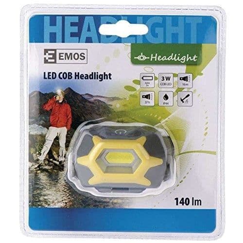 Emos Les 923 electronic, pannlampa 3 W COB LED, för 3 x AAA, plast, gul, 6,8 x 4,3 x 3,5 cm -