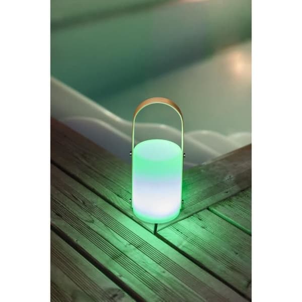 USB uppladdningsbar bärbar lykta - GALIX - Bambu/plast - 4 WRGB lysdioder - 1500mAh - Vit