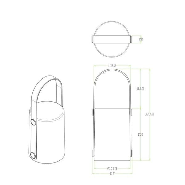 USB uppladdningsbar bärbar lykta - GALIX - Bambu/plast - 4 WRGB lysdioder - 1500mAh - Vit