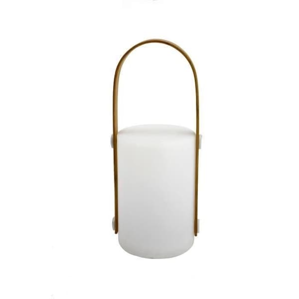 USB uppladdningsbar bärbar lykta - GALIX - Bambu/plast - 4 WRGB lysdioder - 1500mAh - Vit