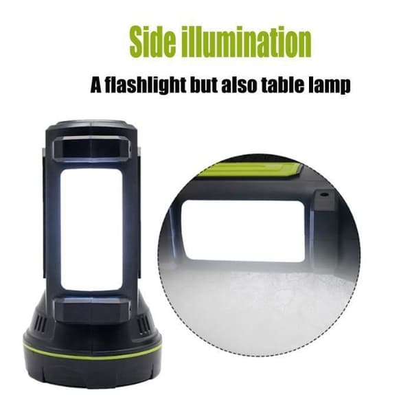 TEMPSA uppladdningsbar ficklampa - 10W vattentät ficklampa med sidoljus 6000MA