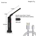 Miniatyrbild 1 av 4: USB-uppladdningsbar COB-inspektionslampa, 5 ljuslägen, vattentät magnetisk ficklampa, LED+-ljus