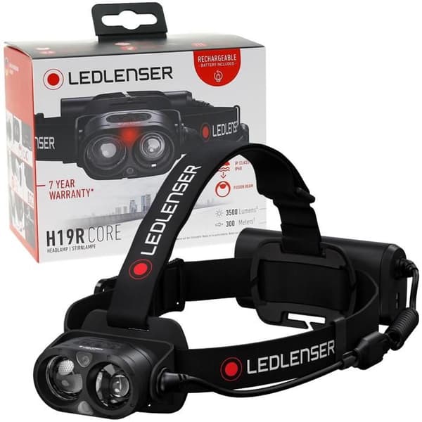 Huvudlampa - LEDLENSER - H19R CORE - 3500 lumen - Uppladdningsbar - Utomhusbruk Svart