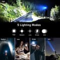 Miniatyrbild 4 av 6: Ficklampa - LED - Ultra Kraftfull - 20000LM - Uppladdningsbar - IPX6 Vattentät