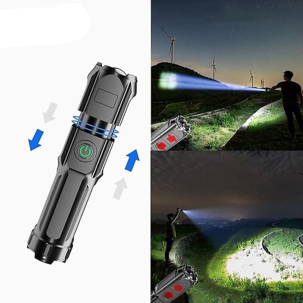 Uppladdningsbar USB Ficklampa Vattentät - 100000 Lumen