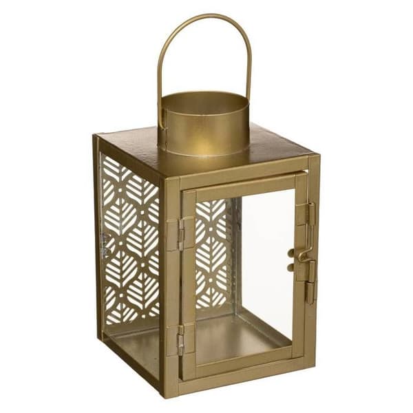 Lykta - guld - metall 10x10x16 cm - Guld - Atmosphera inredningsarkitekt