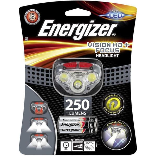 Strålkastare Batteridriven Energizer Vision HD+ Focus LED-lampa