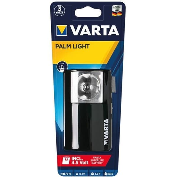 Ficklampa - VARTA - Palmljus - Metall - 4,5 V - Räckvidd 47 m