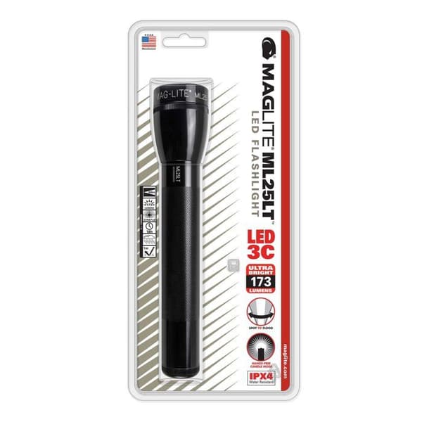 LED-lampa - MAGLITE - ML25LT - Svart - 1 glödlampa - Ljusläget ljusbevakning Svart