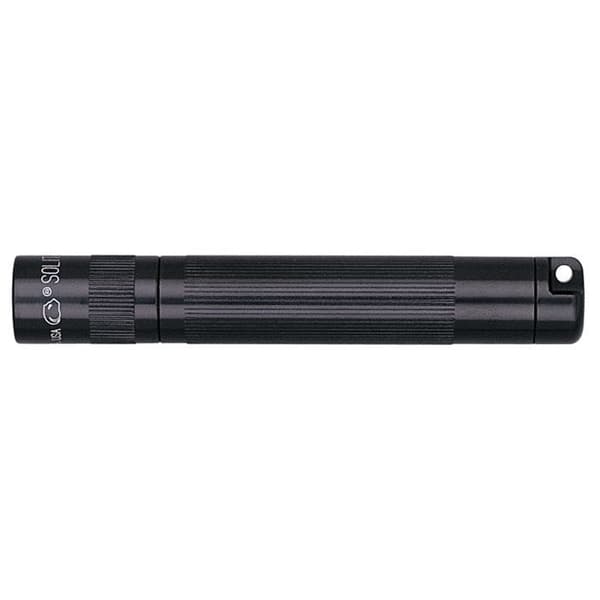 Svart solitär ficklampa levereras med LR03-batterier