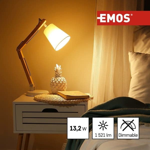 Emos - ZQ5160 - LED-lampa a +, Classic A60, glas, 14 W, E27, transparent, 6,2 x 6,2 x 13 cm