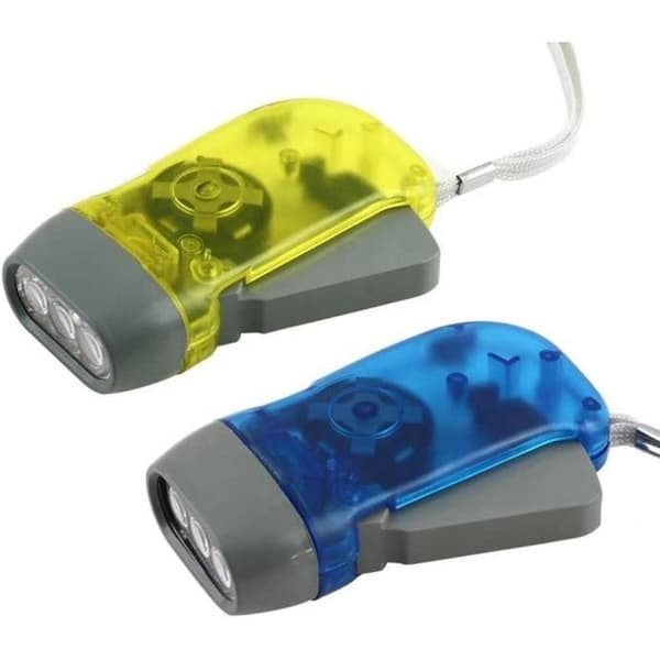 Ficklampa - Ficklampa - Dynamo 3 LED - Uppladdningsbar Hand - Användning Utomhus - Kraftfull
