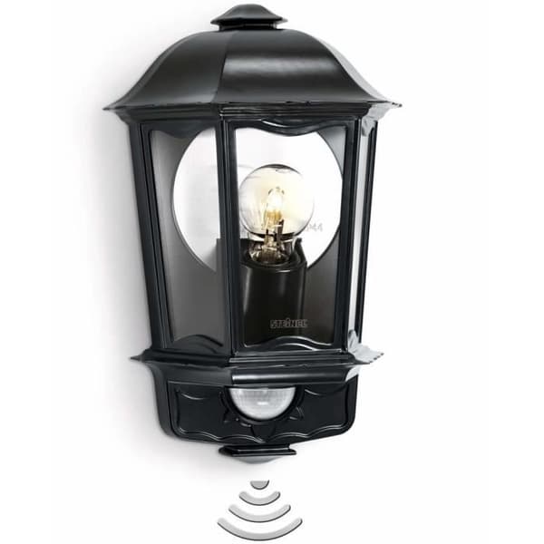 STEINEL L 190 Svart vägglampa utomhus med rörelsedetektor - Glas - 60W - Modern