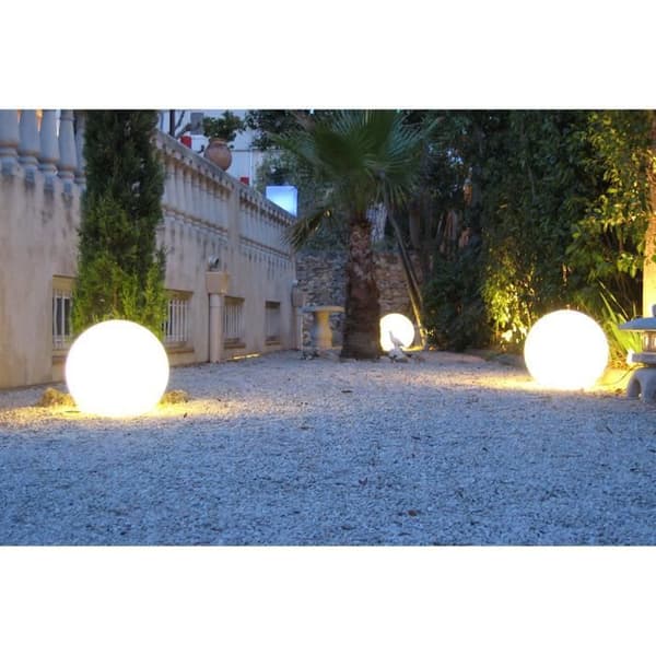 LUMISKY - Trådbunden kullampa för utomhus LED - vit BOBBY - ∅60cm E27 bas