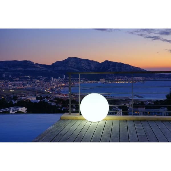 LUMISKY - Trådbunden kullampa för utomhus LED - vit BOBBY - ∅60cm E27 bas