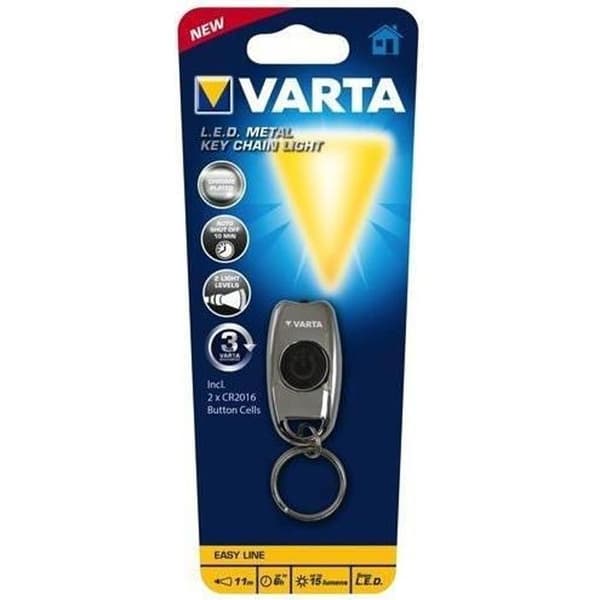 Varta LED METALL NYCKELKRINGSLAMPA, Nyckelringsbelysning, Krom, LED, 15 lm, 11 m, CR2016 Krom